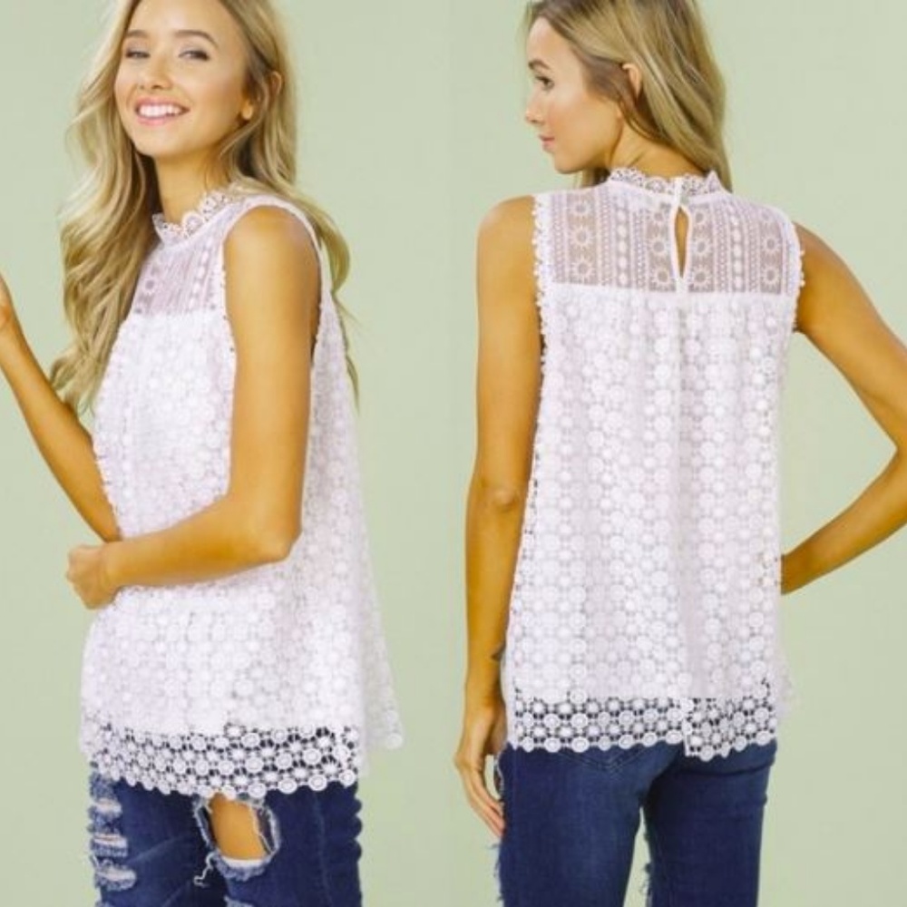 Beautiful Sleeveless Ivory/White Blouse - Picture 2 of 4